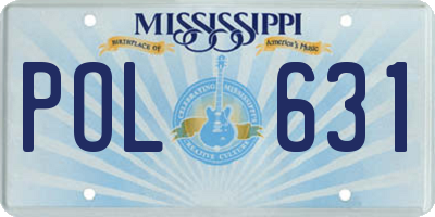 MS license plate POL631