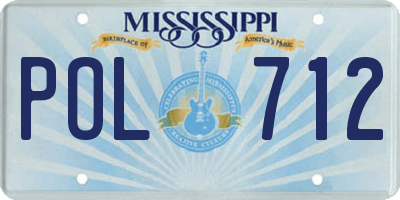 MS license plate POL712
