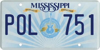 MS license plate POL751