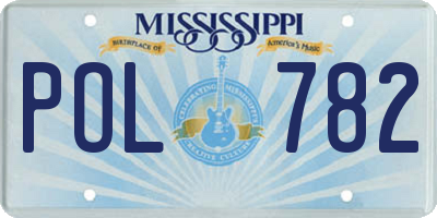 MS license plate POL782
