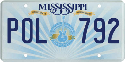 MS license plate POL792