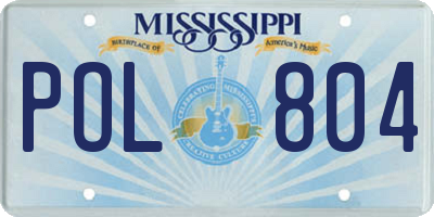 MS license plate POL804