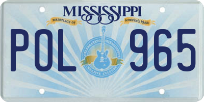 MS license plate POL965