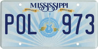 MS license plate POL973
