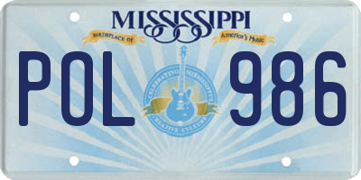 MS license plate POL986