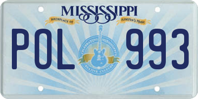 MS license plate POL993