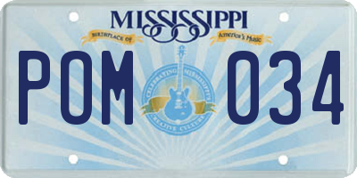 MS license plate POM034