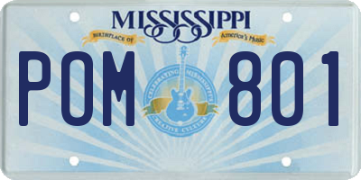MS license plate POM801