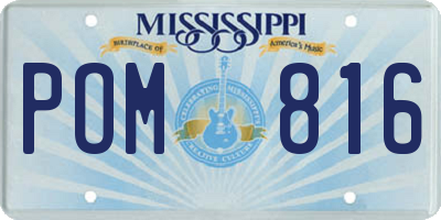MS license plate POM816