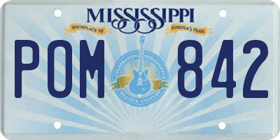 MS license plate POM842