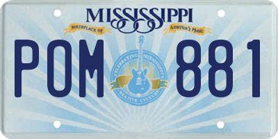 MS license plate POM881