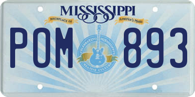 MS license plate POM893