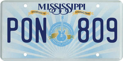 MS license plate PON809