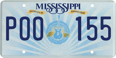 MS license plate POO155