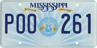 MS license plate POO261