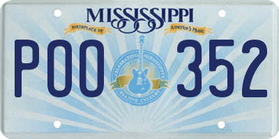 MS license plate POO352