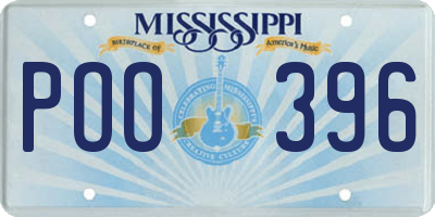 MS license plate POO396