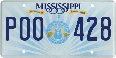 MS license plate POO428
