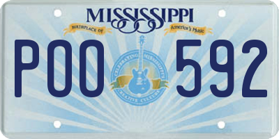 MS license plate POO592