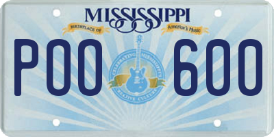 MS license plate POO600