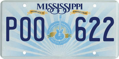 MS license plate POO622