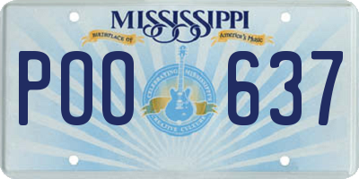 MS license plate POO637