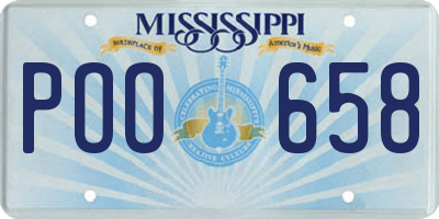 MS license plate POO658