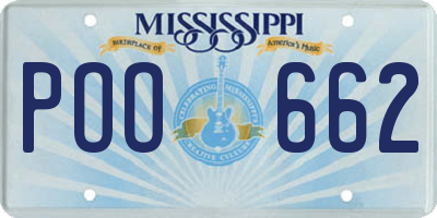 MS license plate POO662
