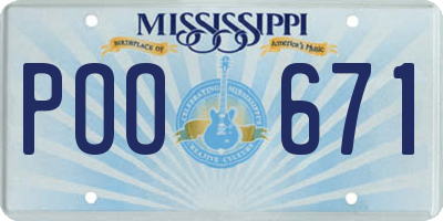 MS license plate POO671