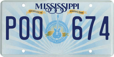 MS license plate POO674