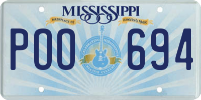MS license plate POO694
