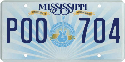 MS license plate POO704