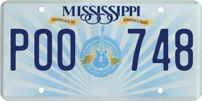 MS license plate POO748