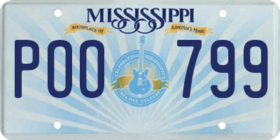 MS license plate POO799