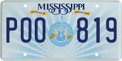 MS license plate POO819