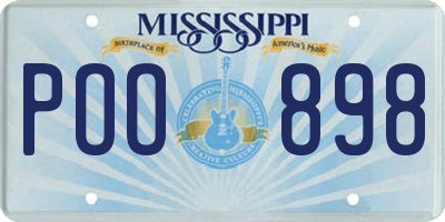 MS license plate POO898