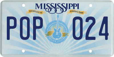 MS license plate POP024