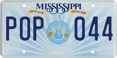 MS license plate POP044
