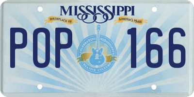 MS license plate POP166