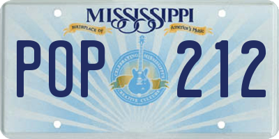 MS license plate POP212