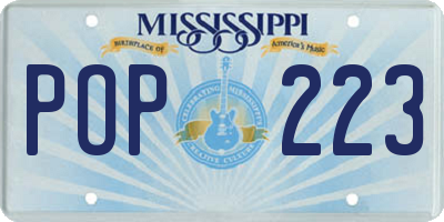MS license plate POP223