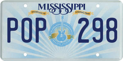 MS license plate POP298