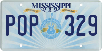 MS license plate POP329
