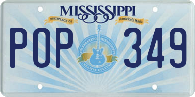 MS license plate POP349