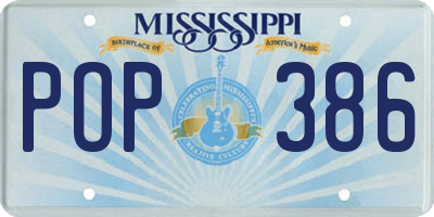 MS license plate POP386