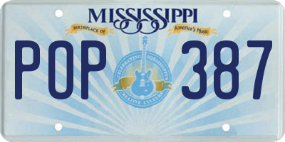 MS license plate POP387