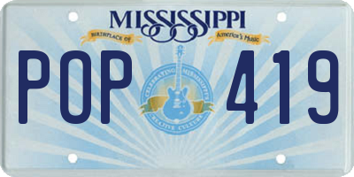 MS license plate POP419