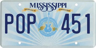 MS license plate POP451