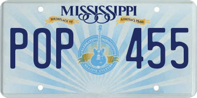 MS license plate POP455