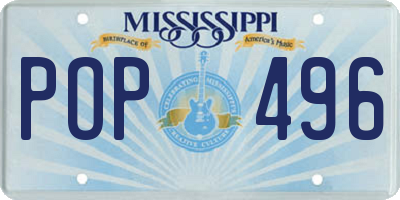 MS license plate POP496